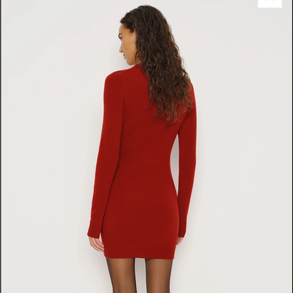 Reformation Walker Cashmere Crew Dress in Crimson size Small NWT - Picture 2 of 9